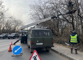 В Кирове на Слободском тракте убирают аварийные деревья